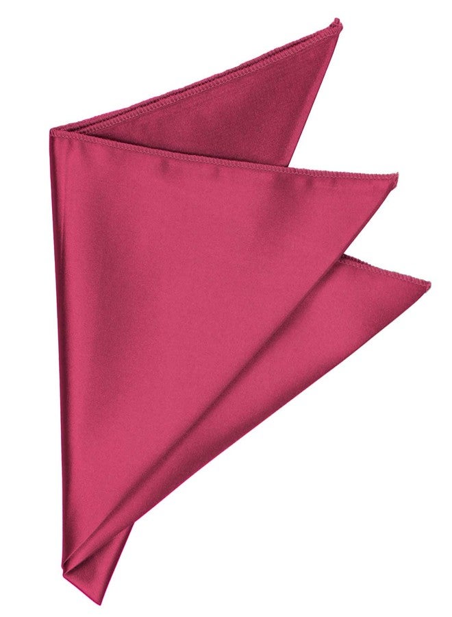 tiemart Ruby Red Solid Color Pocket Square - Image 3